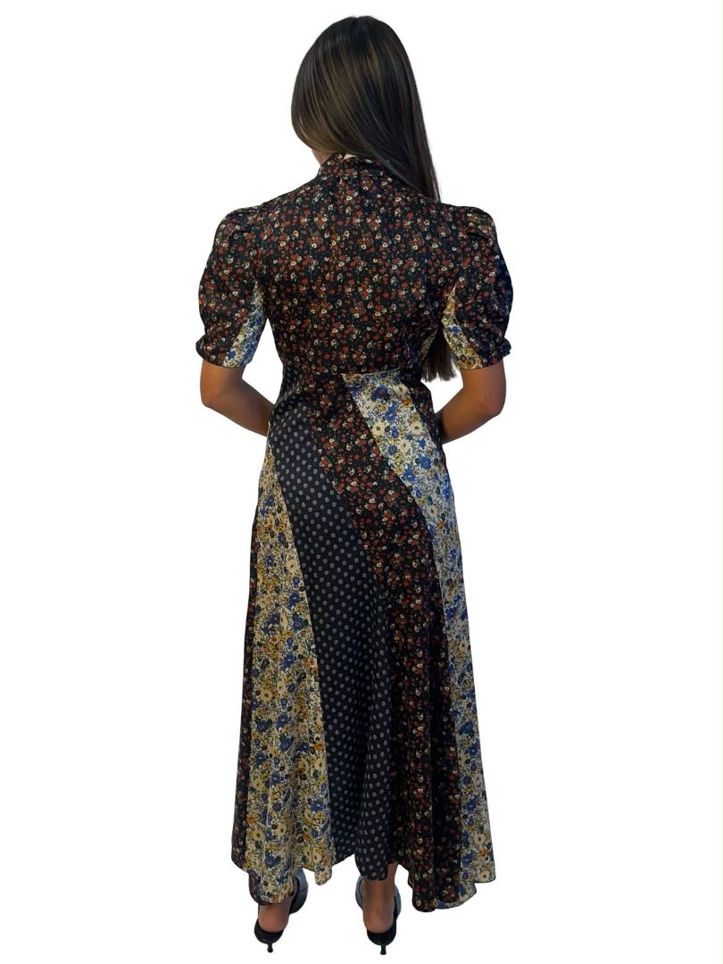 Sandro Multi-Colour Tri Print Maxi Dress. Size: XS
