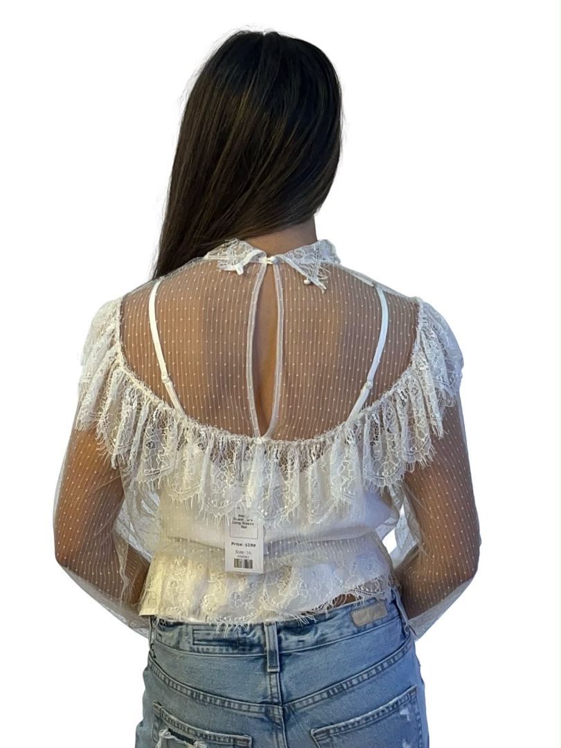 Alice McCall Cream "Soul Mate" Sheer Lace Long Sleeve. Size: 10