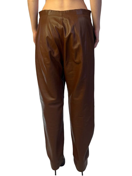 Scanlan Theodore Brown Leather Trousers. Size: 12