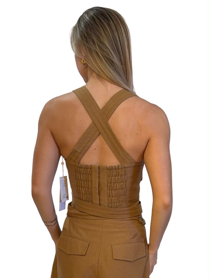 Zimmermann Tan Bustier Wrap Top. Size: 1