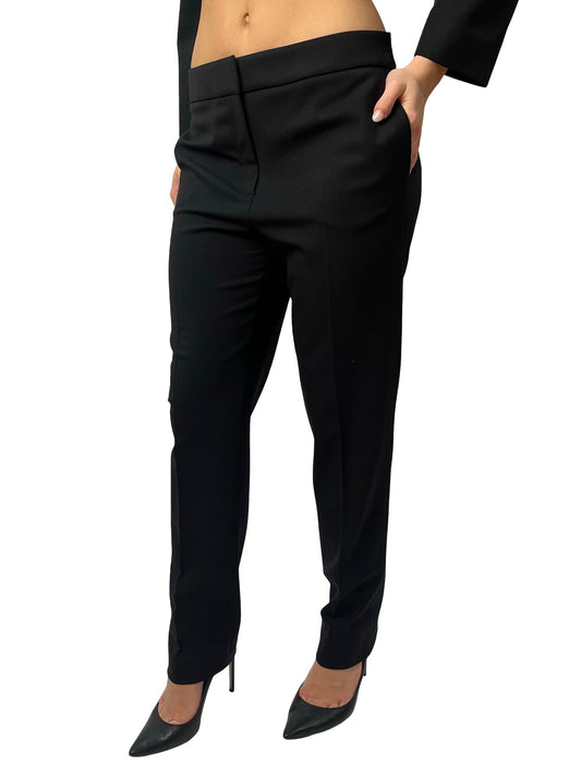 Oscar de la Renta Black Wool Pleated Suit Pants. Size: 6