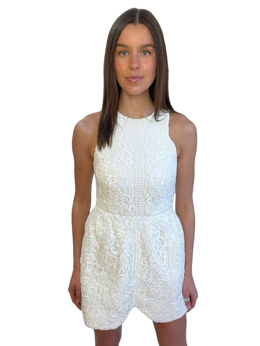 Ellery White Sleeveless Lace Mini Dress. Size: 8