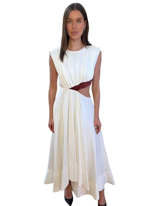 Aje White Reflection Cut Out Dress. Size: 10