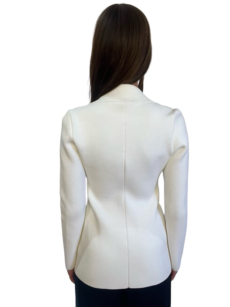 Scanlan Theodore White Crepe Knit Blazer. Size: XS