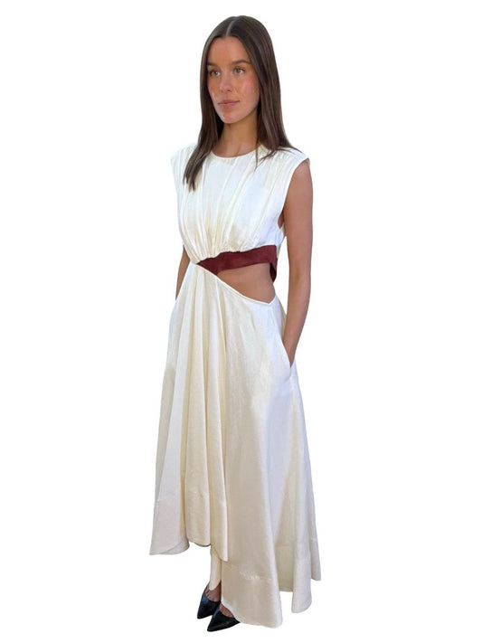 Aje White Reflection Cut Out Dress. Size: 10