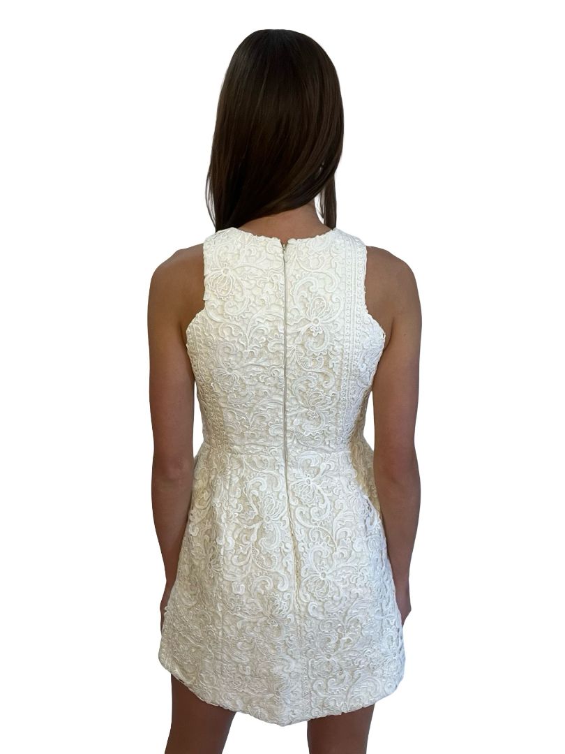 Ellery White Sleeveless Lace Mini Dress. Size: 8