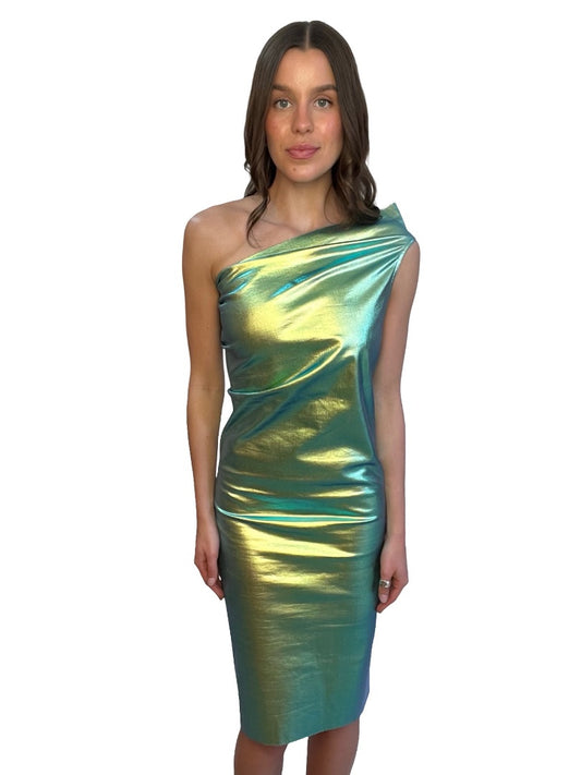 Rick Owens Blue/Green Athena Mini Dress. Size: 10