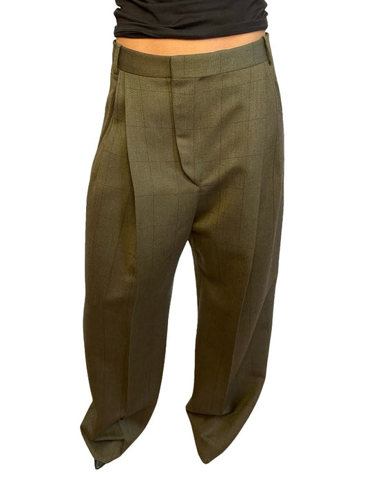 Victoria Beckham Dark Green Tailored Pants. Size: 12