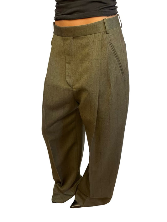 Victoria Beckham Dark Green Tailored Pants. Size: 12