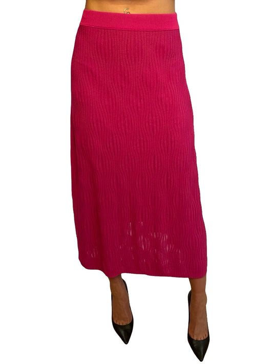 Scanlan Theodore Pink Knit Maxi Skirt. Size: S