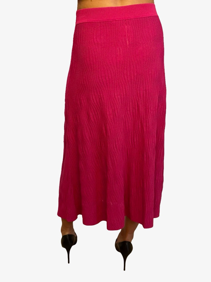 Scanlan Theodore Pink Knit Maxi Skirt. Size: S