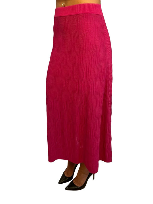 Scanlan Theodore Pink Knit Maxi Skirt. Size: S