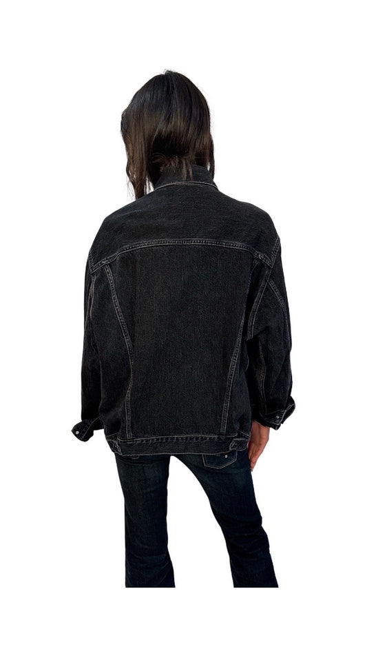 Acne Studios Black Denim Jacket. Size: XL