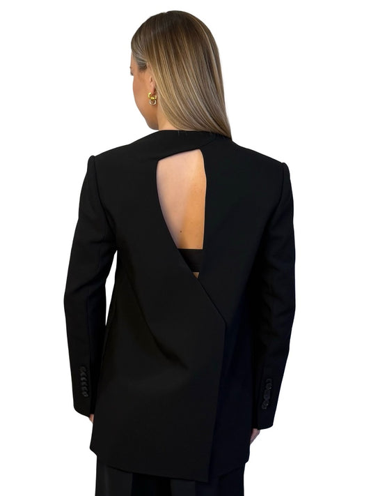 Camilla & Marc Black Collarless 'Valentina' Cut Out Back Blazer. Size: 6
