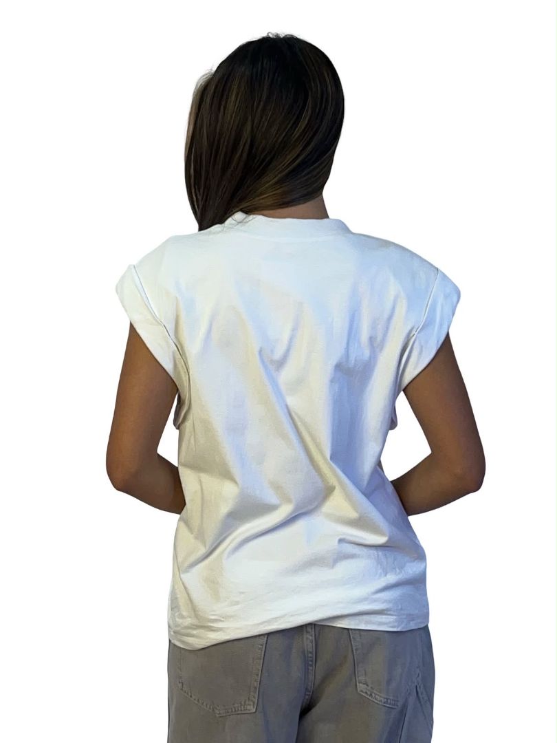 Alexander McQueen White Shoulder Pad Muscle Top. Size: S