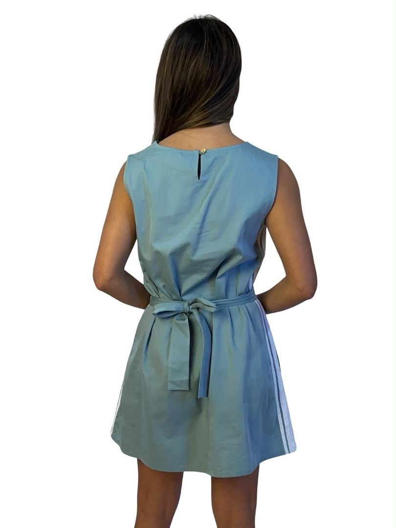 Lucy Folk Blue Side Stripe Dress. Size: S/M