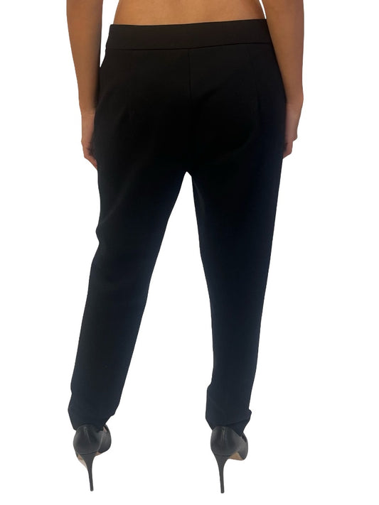 Max Mara 'Cady' Fitted Black Taper Trousers. Size: 10