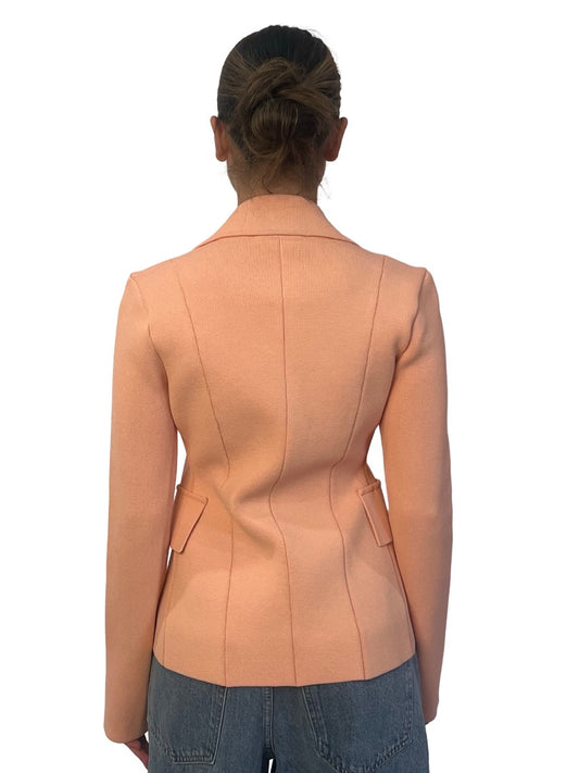 Scanlan Theodore Light Pink Crepe Knit Tailored Jacket. Size: XS