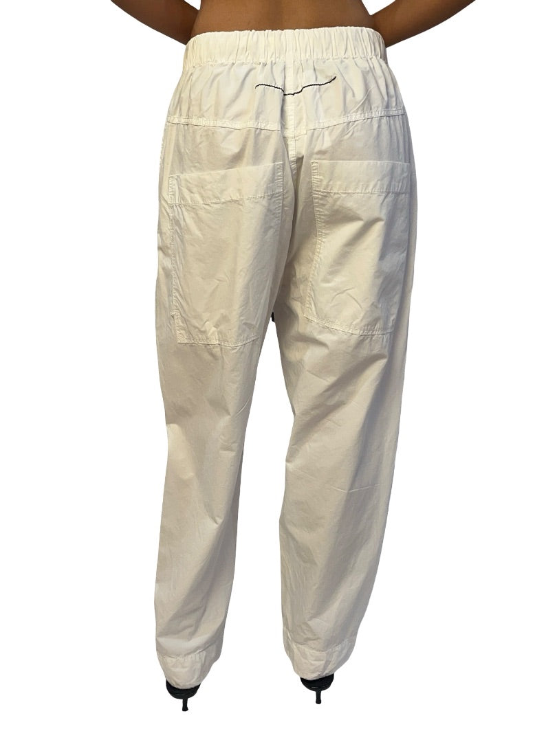Bassike White Cotton Drawstring Pant. Size: 0