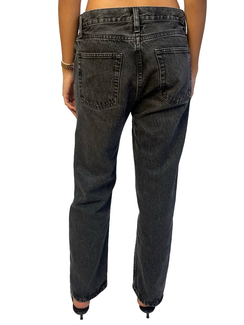 Frame Dark Wash Cropped Straight Leg 'Hang' Jean. Size: 26