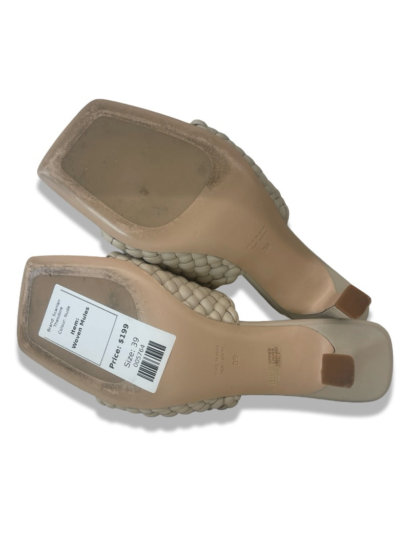 Scanlan Theodore Nude Woven Mules. Size: 39
