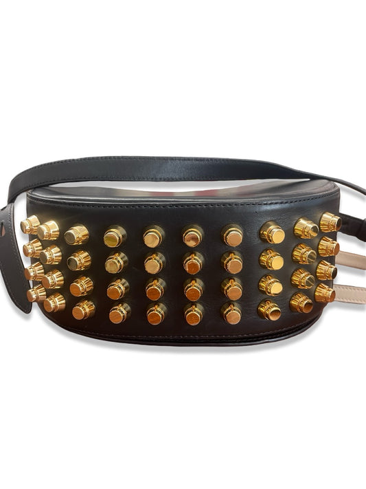 Alexander Wang Black Leather Studded 'Lia' Crossbody Bag.