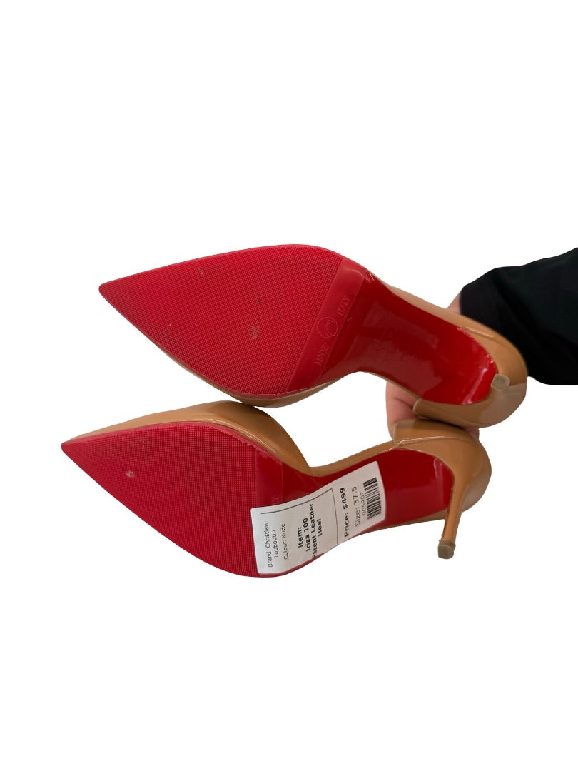 Christian Louboutin Nude Iriza 100 Patent Leather Heel. Size: 37.5