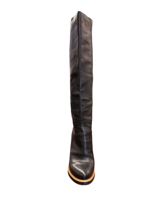Jil Sander Black Leather Heeled Boots. Size: 38