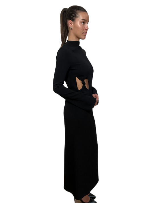 Camilla & Marc Black Long Sleeve Cutout Dress. Size: 8