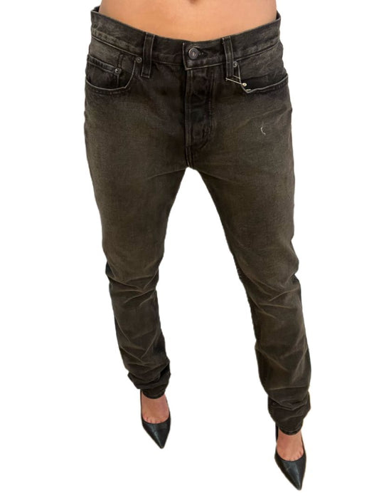 Yeezy Black-Brown Straight Leg Jeans. Size: 31