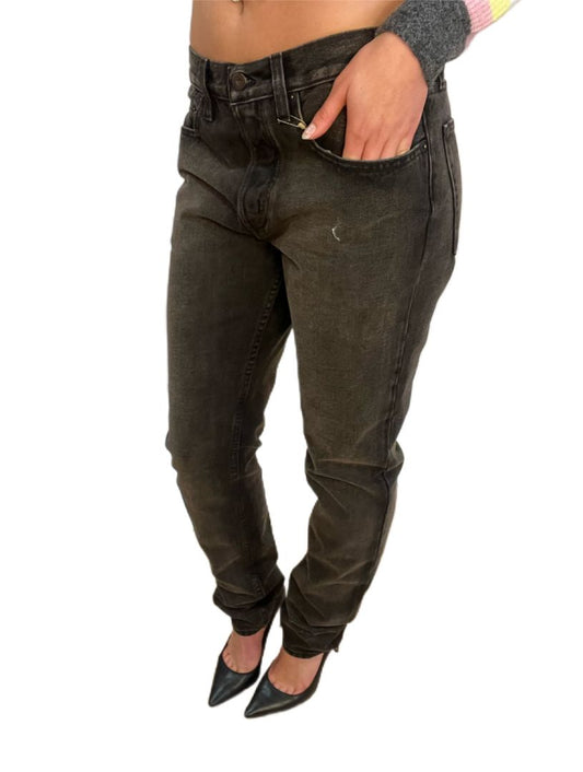 Yeezy Black-Brown Straight Leg Jeans. Size: 31