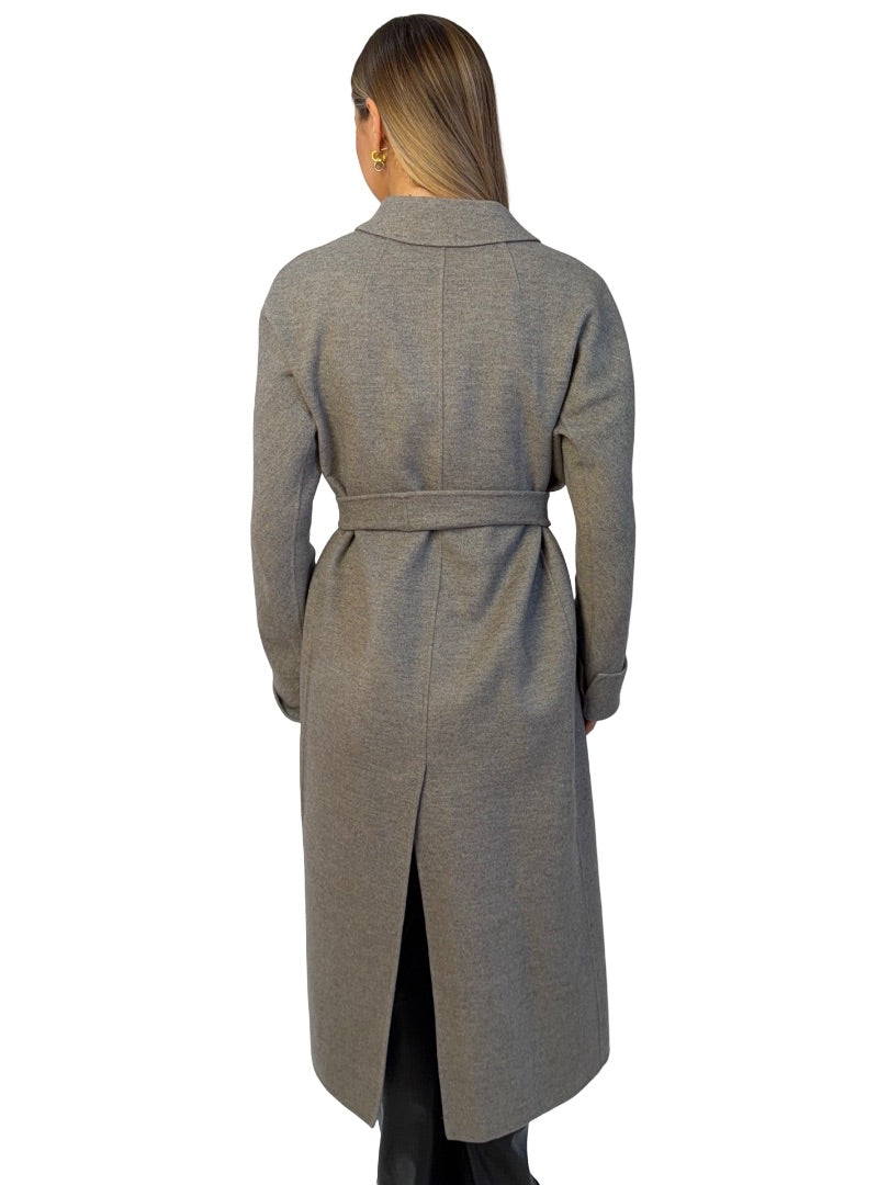 'S MaxMara Grey Wool Belted Coat. Size: 8