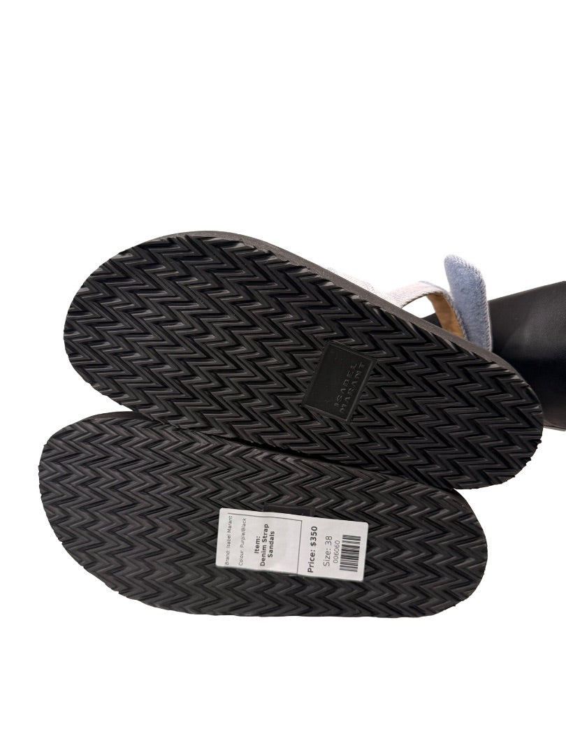 Isabel Marant Purple 'Madee' Denim Strap Sandals. Size: 38