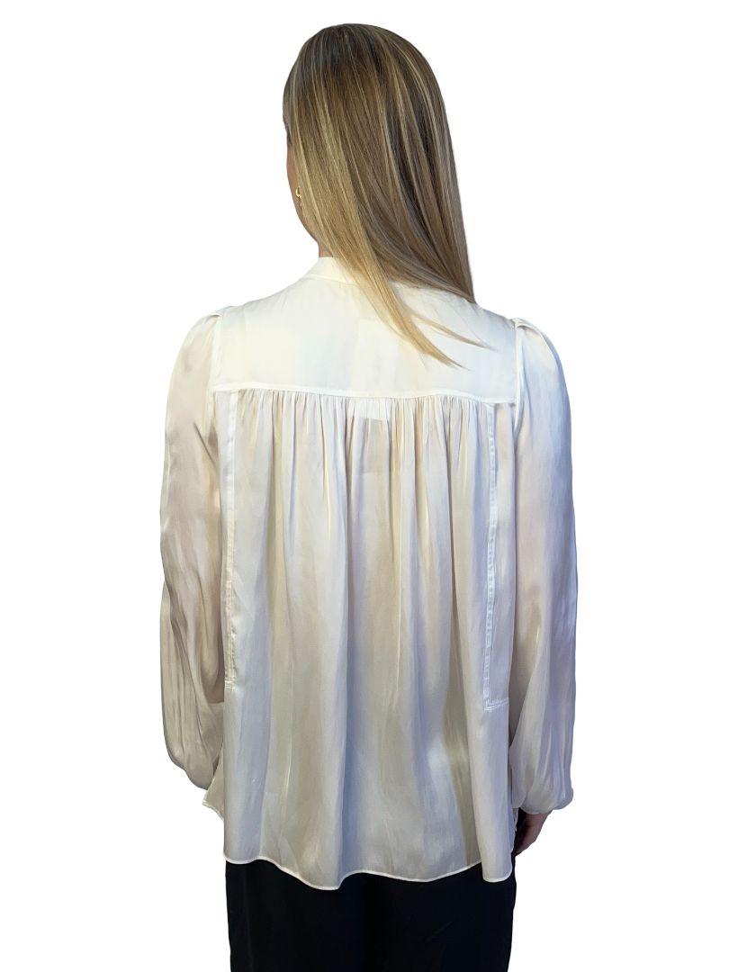 Zadig & Voltaire 'Typhoon' White Satin Blouse. Size: L