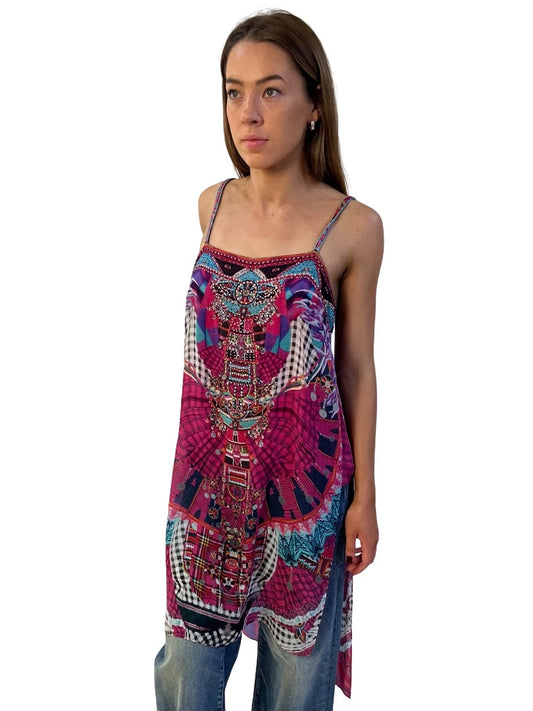 Camilla Pink / Multi-Colour Desert Discotheque Overlay Top. Size: 10