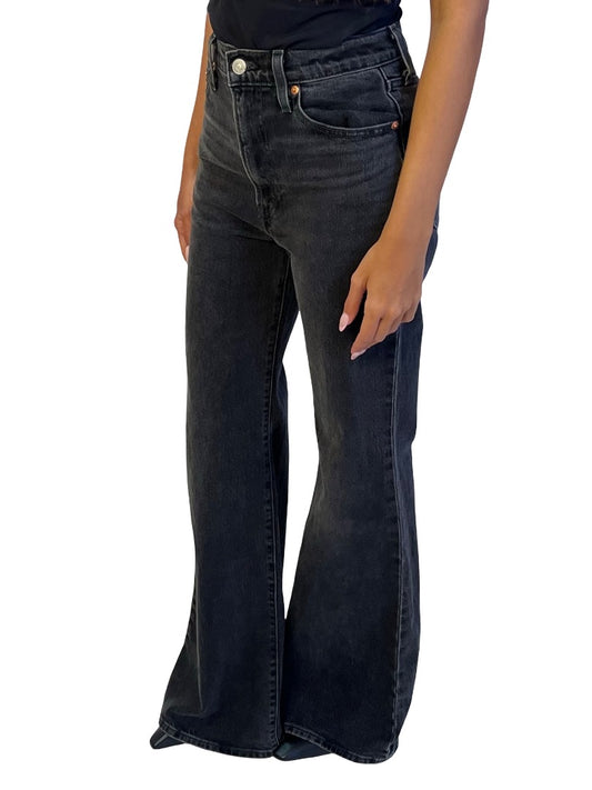 Levi's Premium Black Ribcage Bell Wide Leg Jean. Size: 25