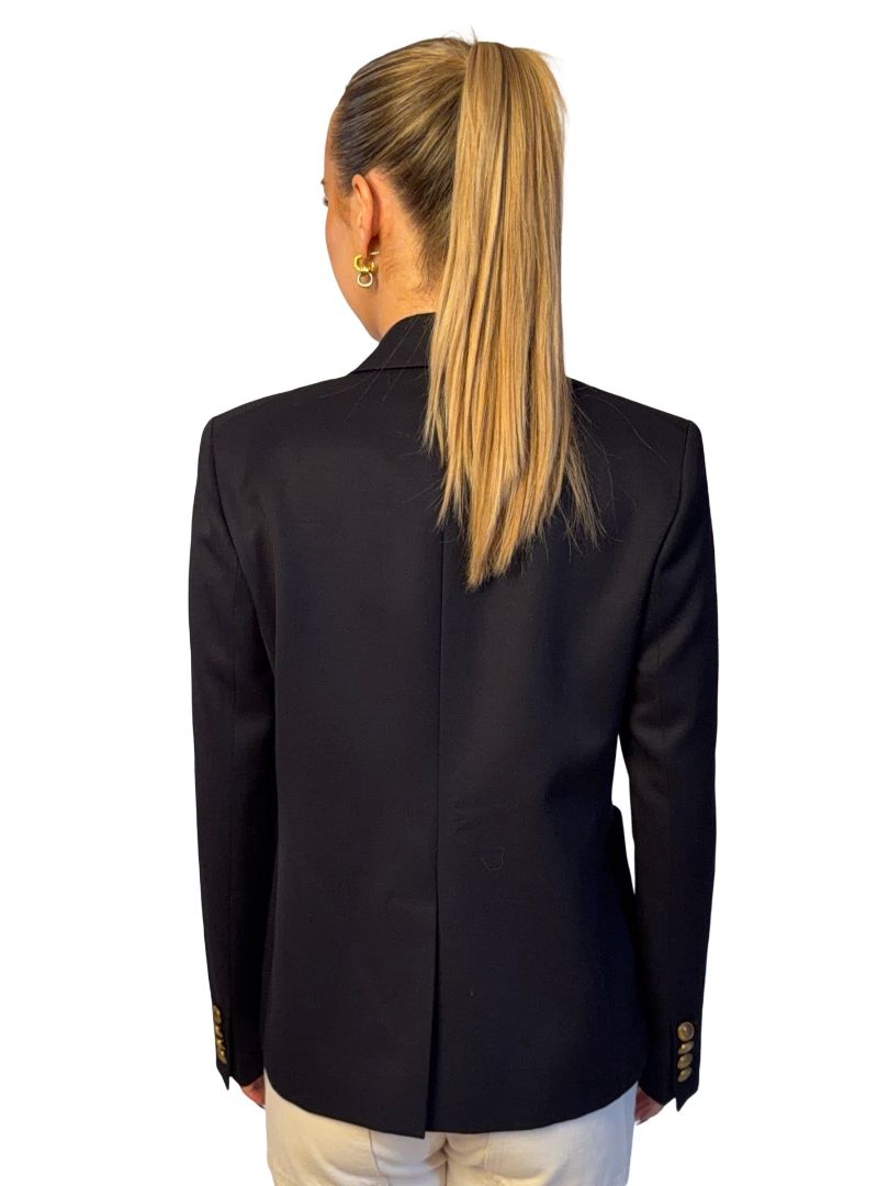 Nili Lotan Navy Wool Double Breasted Blazer. Size: 10