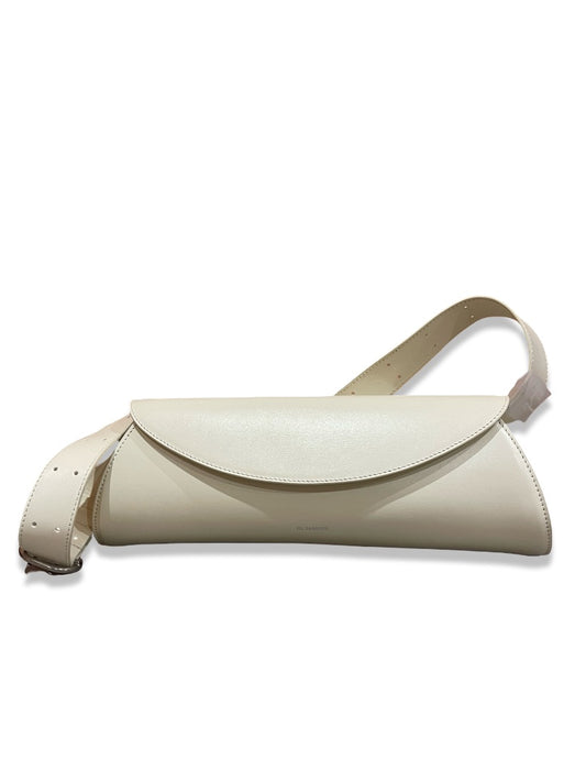 Jil Sander Cream Small Leather 'Cannolo' Bag.