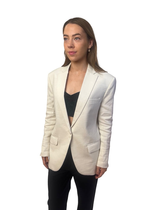 O.P On Parks Light Grey Linen Blazer. Size: 6