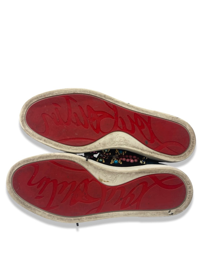 Christian Louboutin Multi-Colour Sneacandy Suede High Top Sneakers. Size: 39