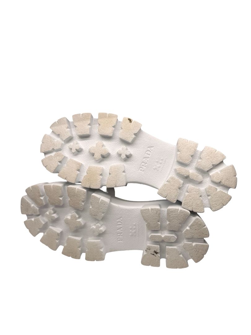 Prada White Rubber 'Monolith' Platform Sandals. Size: 38