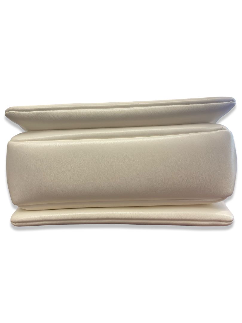 Valentino Garavani Cream/Gold One Stud Small Leather Shoulder Bag.