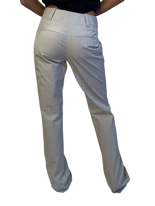Celine Neutral Cotton Pleated Trousers. Size: 36