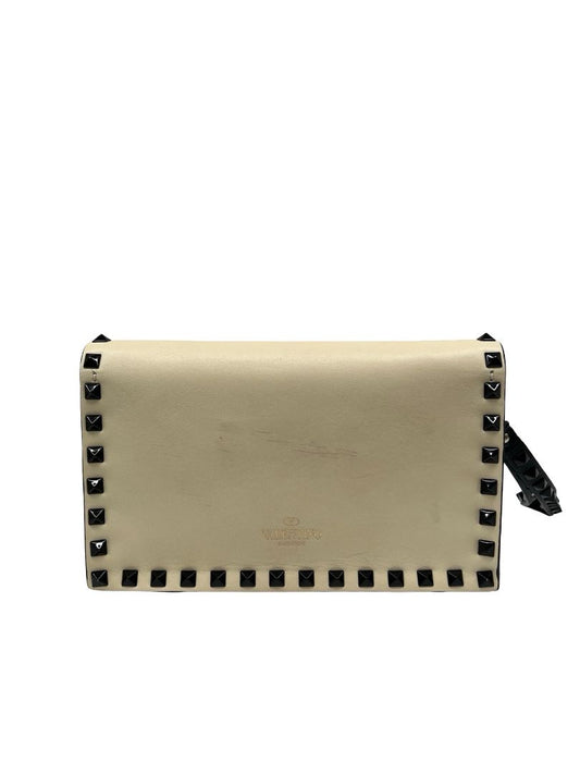Valentino Garavani Ivory/Black RockStud Clutch Wallet.