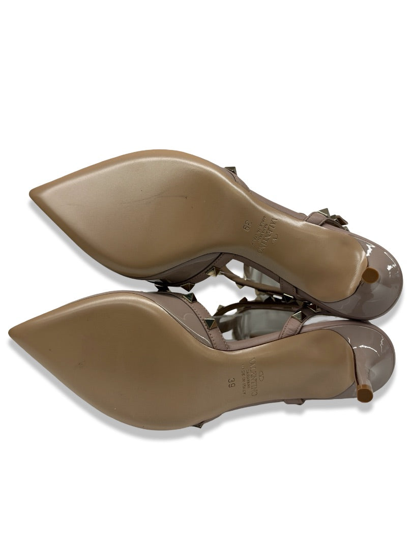 Valentino Garavani Nude Rockstud Cage 65 Pump. Size: 39