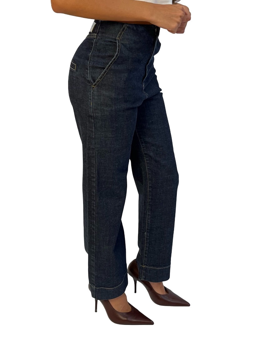 Scanlan Theodore Indigo Cropped Denim Jean. Size: 6