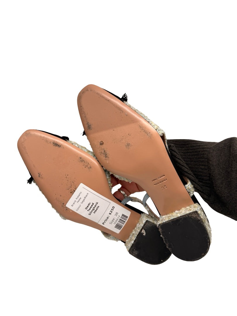 Roberto Festa Sage 'Acanto' Tweed Slingback Cap Toe Pumps. Size: 38
