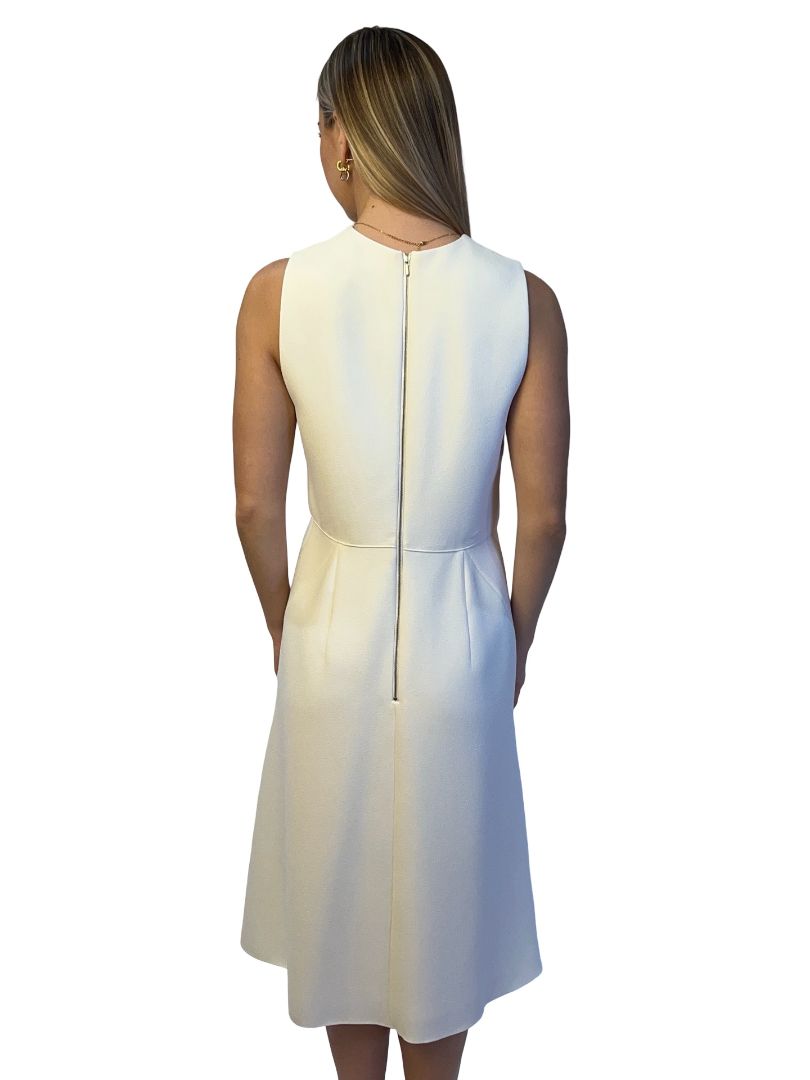 Dion Lee White Crepe Knit Flared Dress. Size: 12