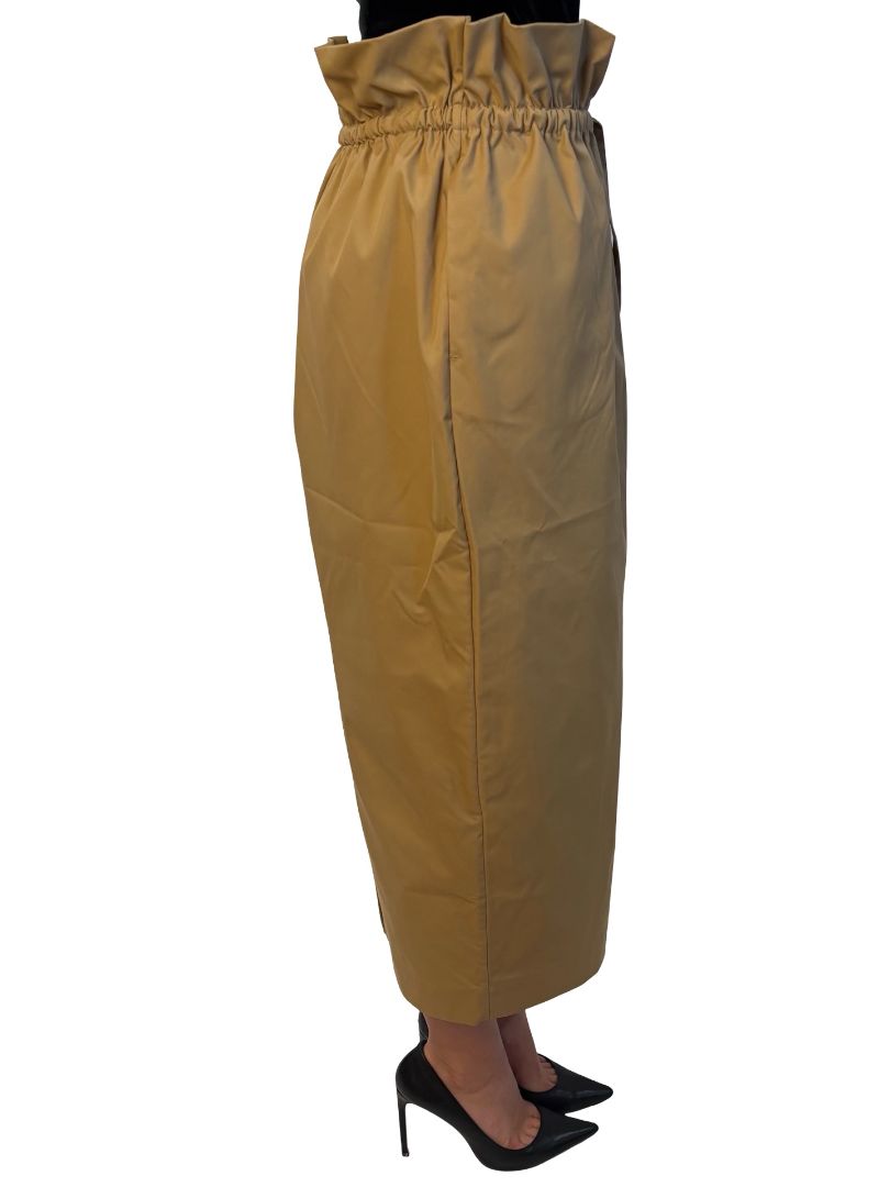 Deering Camel Drawstring Puff Skirt. Size: 8