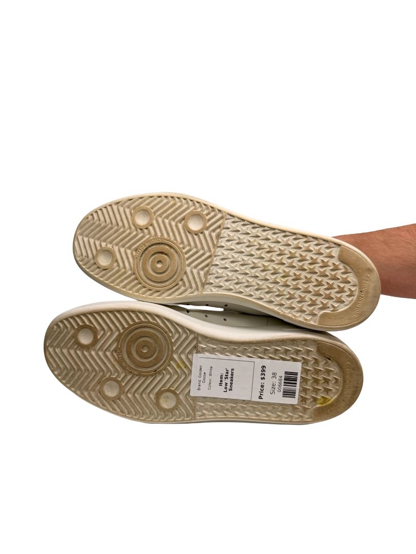 Golden Goose White Low 'Purestar' Sneakers. Size: 38